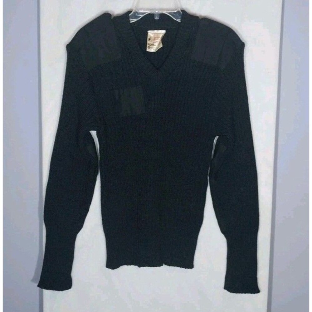 Brigade Quartermasters Woolly Pully Commando Sweater Black Wool Size 40 Slim UK